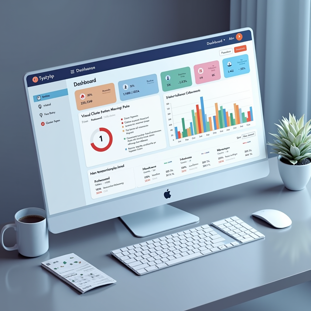 Modern website analysis dashboard showing performance metrics, loading speed indicators, and visual clutter detection tools with clean interface displaying graphs and optimization recommendations